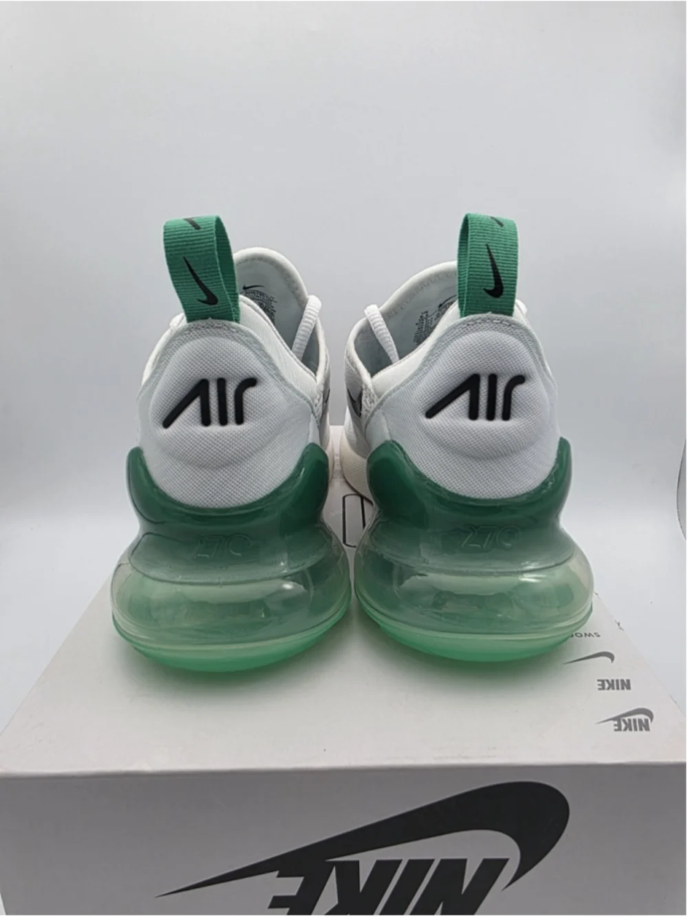 Women's Size 6.5 Nike Air Max 270 White Stadium Green Sneakers AH6789-125